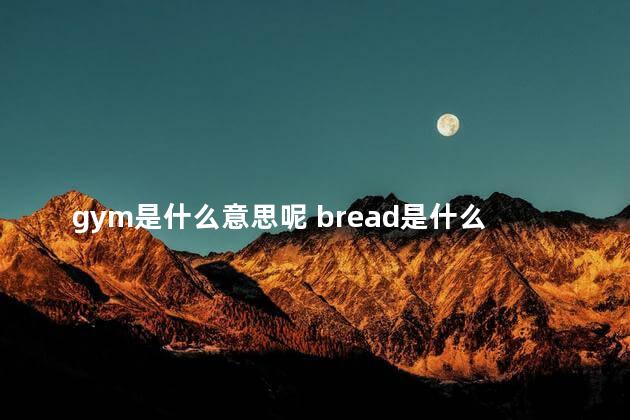 gym是什么意思呢 bread是什么意思